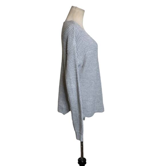 Black Tape gray honeycomb knit v neck long sleeves sweater size Small - Picture 5 of 11